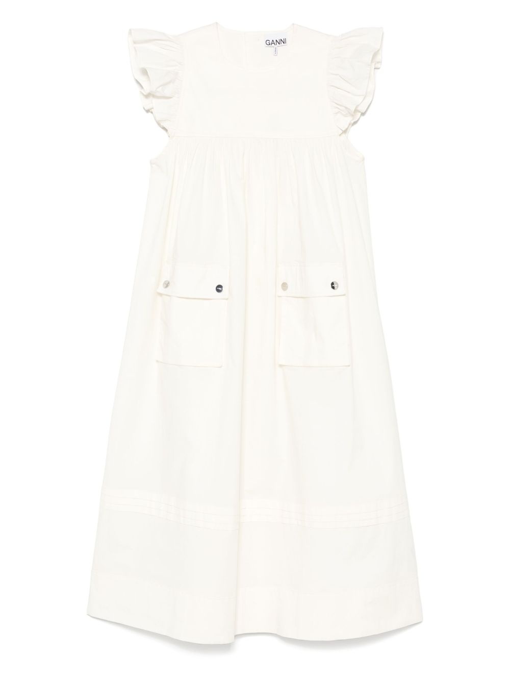 ruffle-detail midi dress - 1