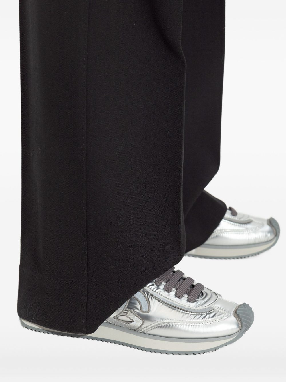 logo-patch metallic sneakers - 5