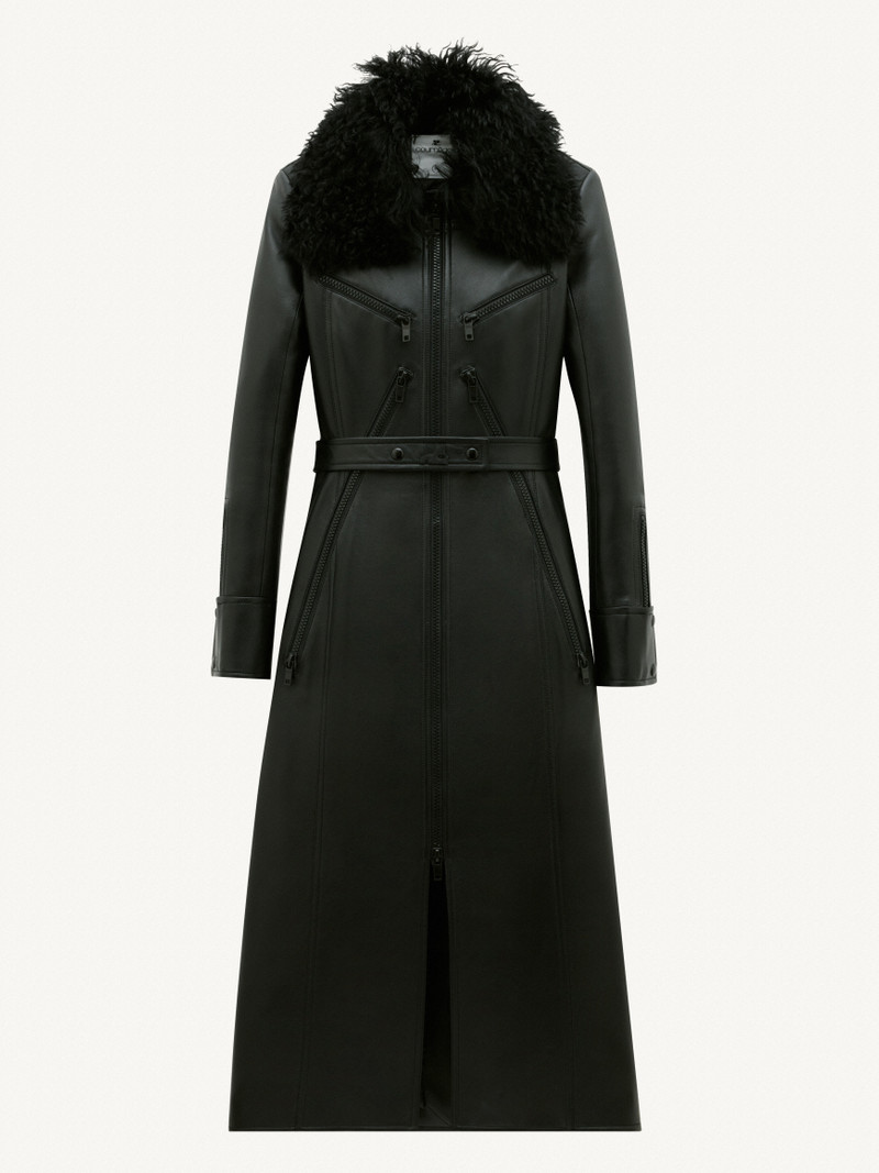 courrèges BIKER X FUR LEATHER COAT outlook
