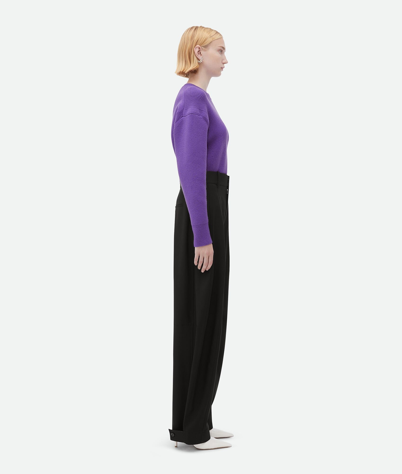 wide leg wool pants - 2