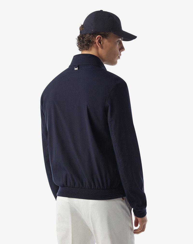 Semi-lined blue technical wool bomber jacket 3