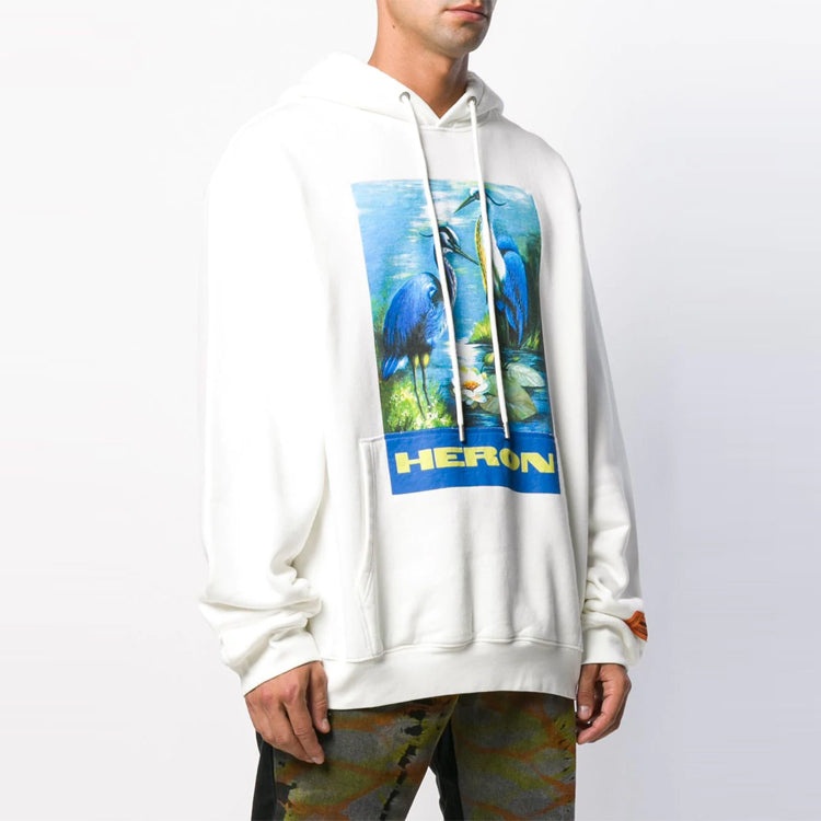 HERON PRESTON SS21 Herons Popover Hoodie 'White Multi-color' HMBB004F198080010288 - 3