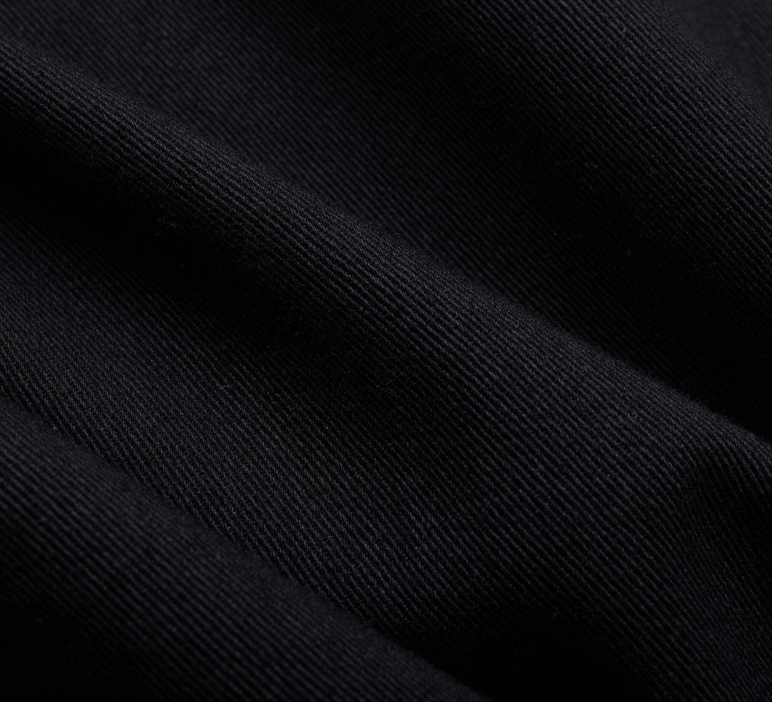 Short Sleeve Workshirt - Black Cotton Twill - 4