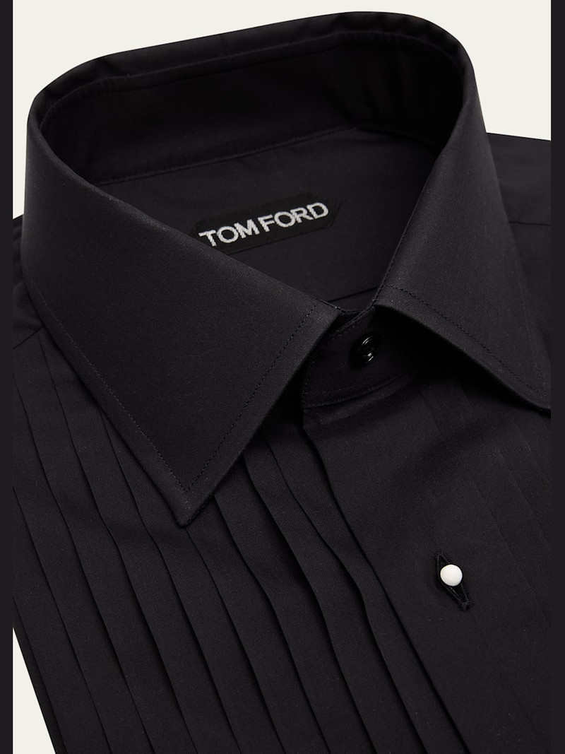 TOM FORD Men's Voile Plisse Pastron Dress Shirt outlook