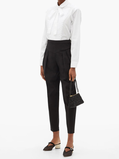 REDValentino High-rise pleated crepe trousers outlook