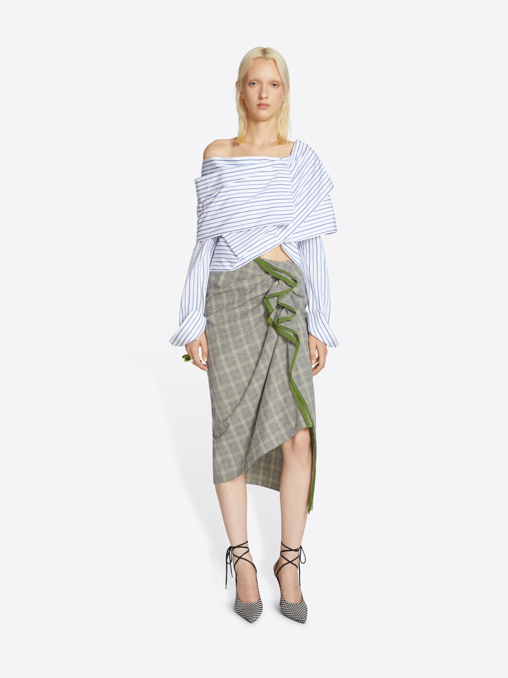 CHECKED RUFFLE SKIRT - 3