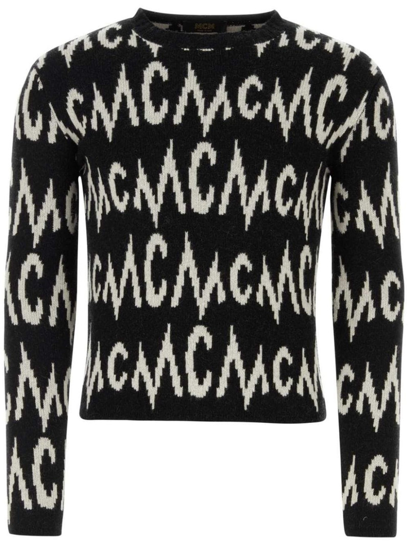intarsia-knit logo jumper 1