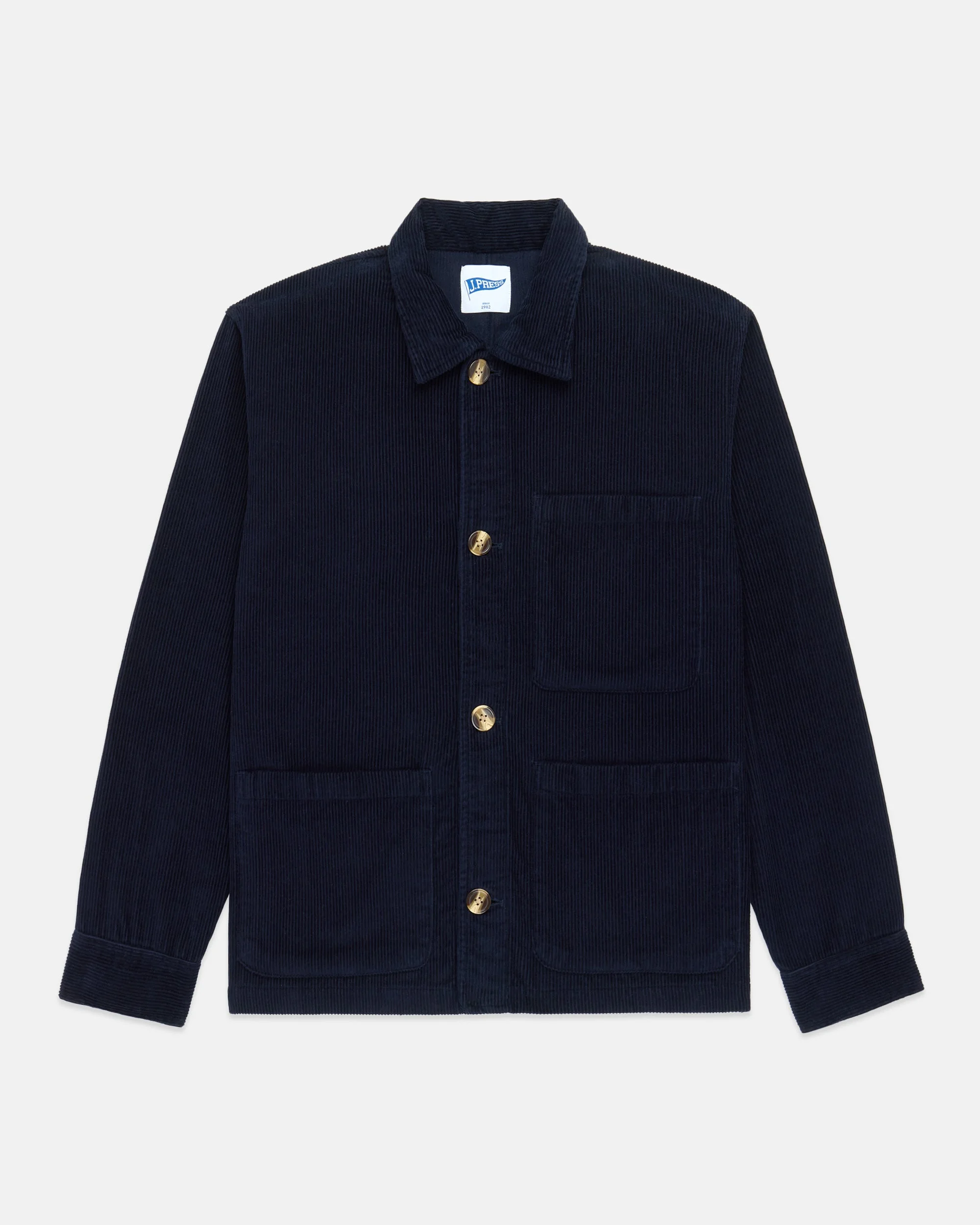 NAVY CORDUROY CHORE COAT - TRIM FIT - 1