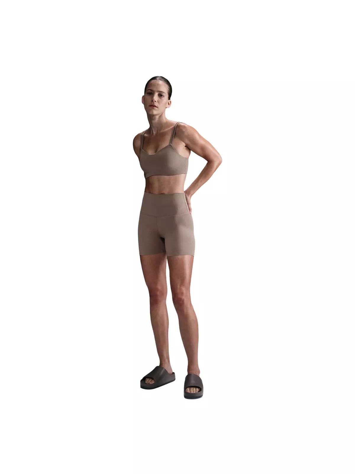 Women's Dri-FIT Alate trace Light-Support Padded Sports Bra -Brown - 4