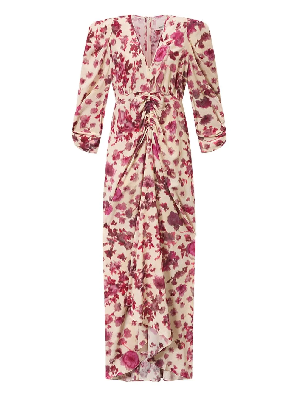 x Albini floral ruched dress - 1