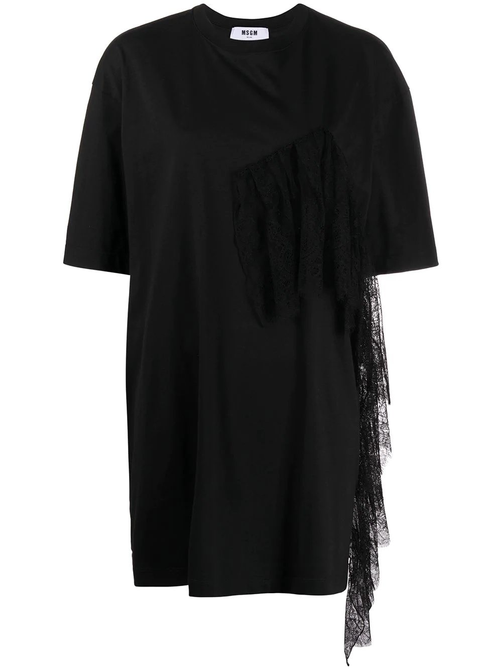 fringe-trim T-shirt dress - 1