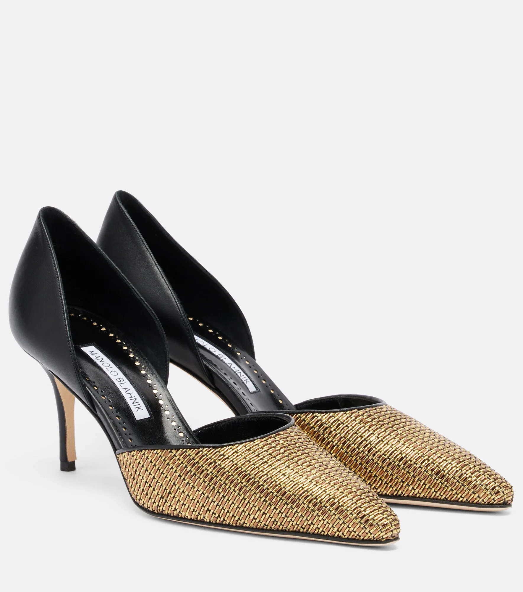 Taylerbinu leather-trimmed woven pumps - 1