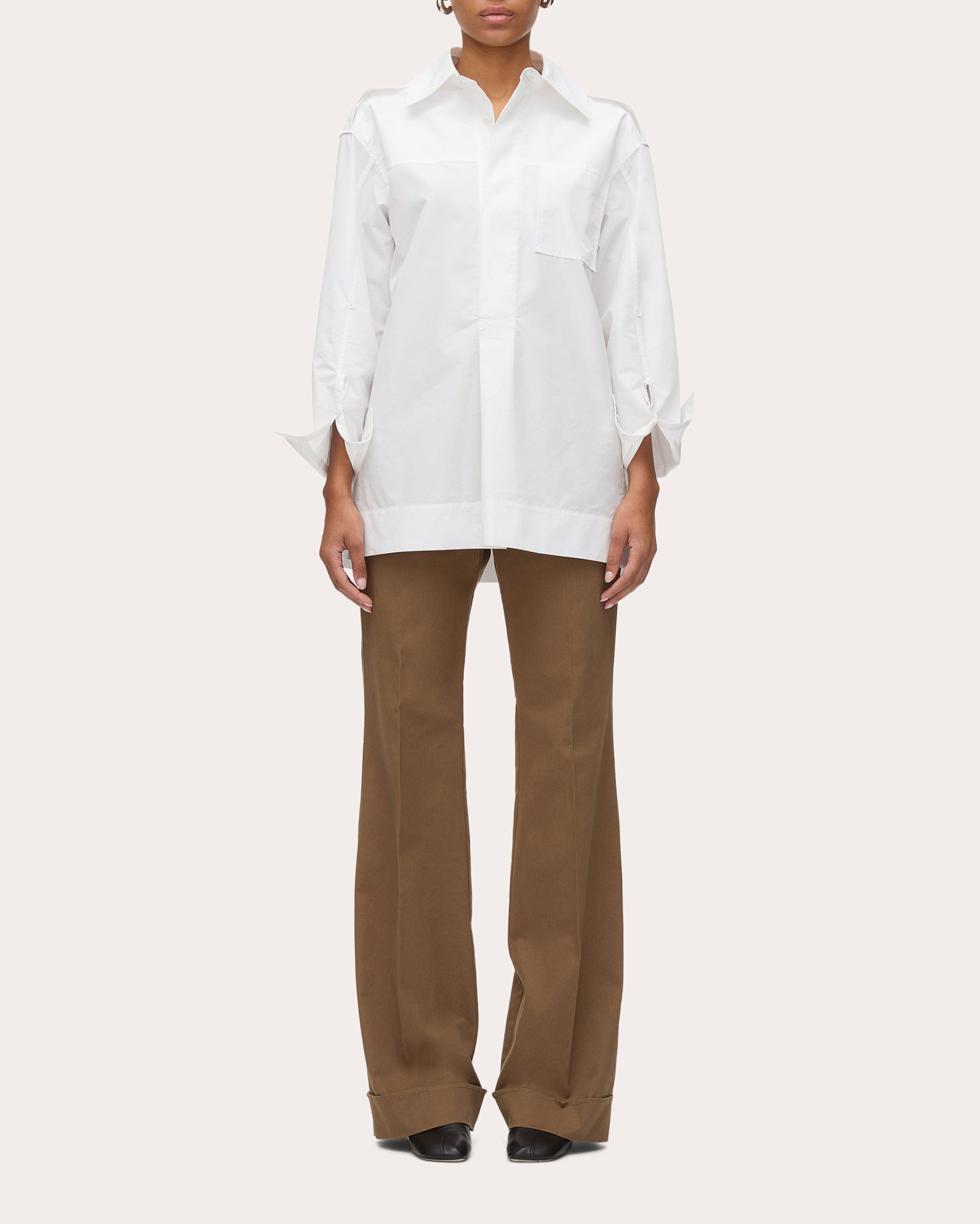 Oversized Techno Poplin Shirt - 1