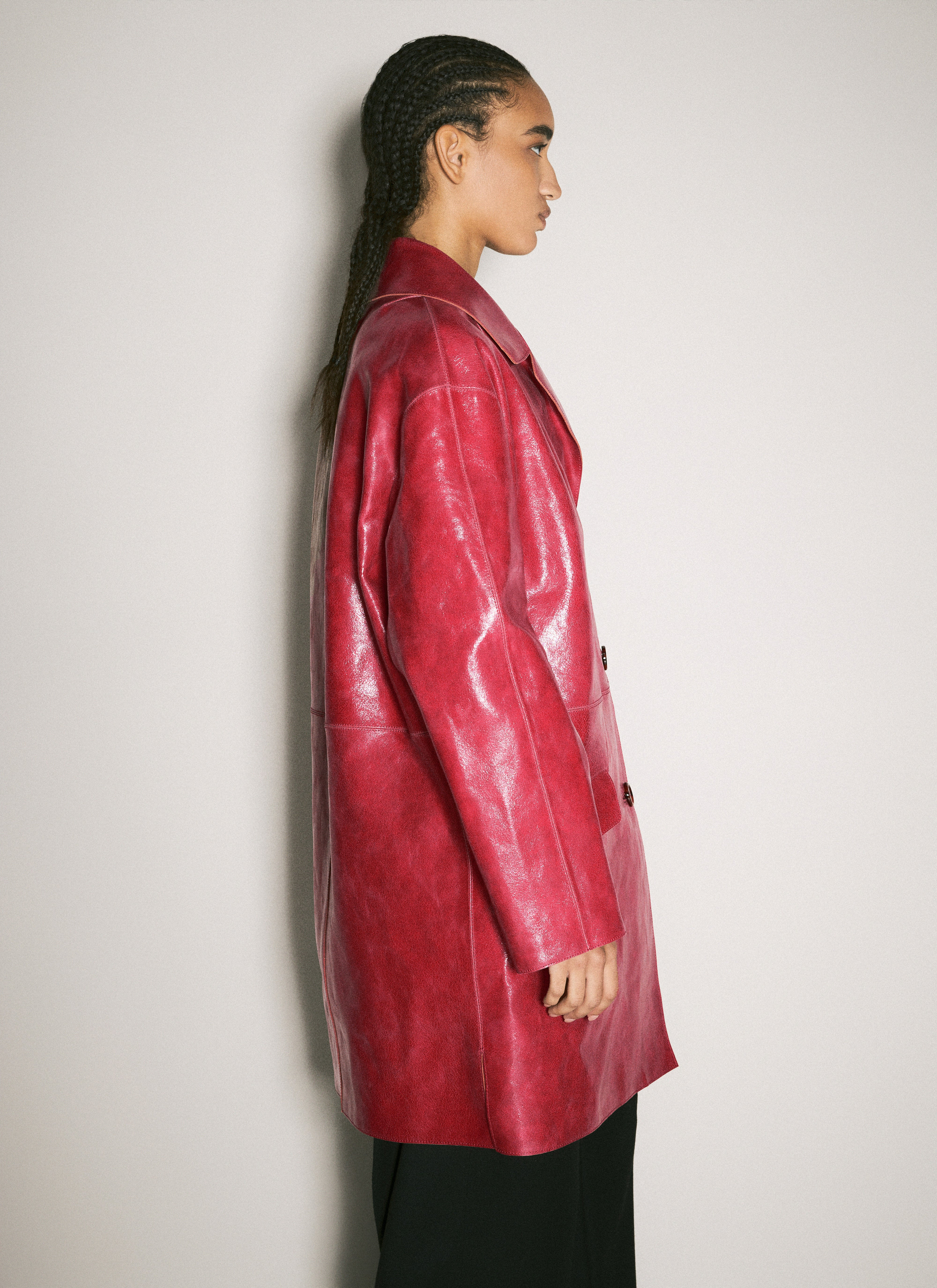 Prada Women Crackle Suede Coat - 3