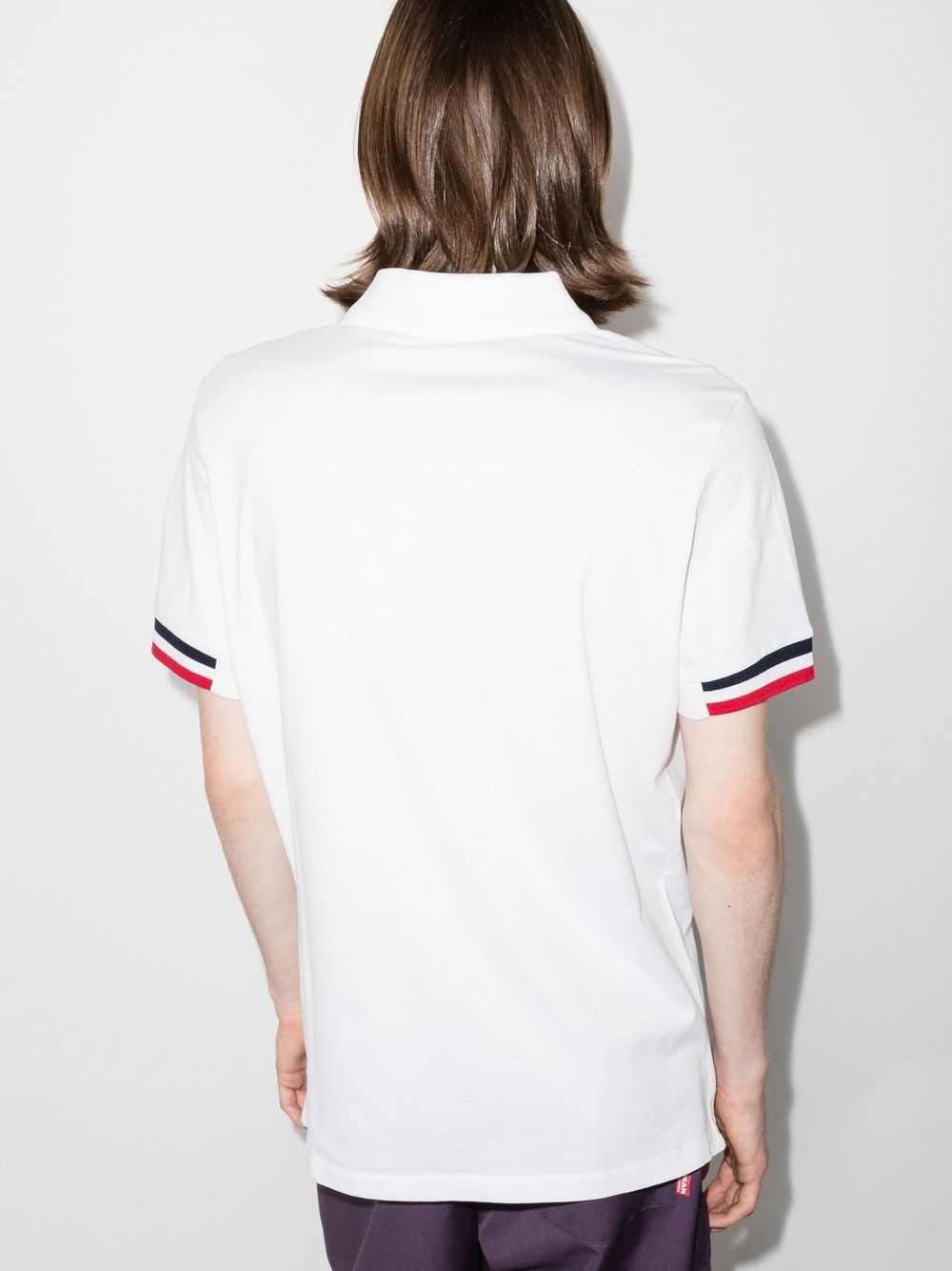 stripe-trim cotton polo shirt - 3