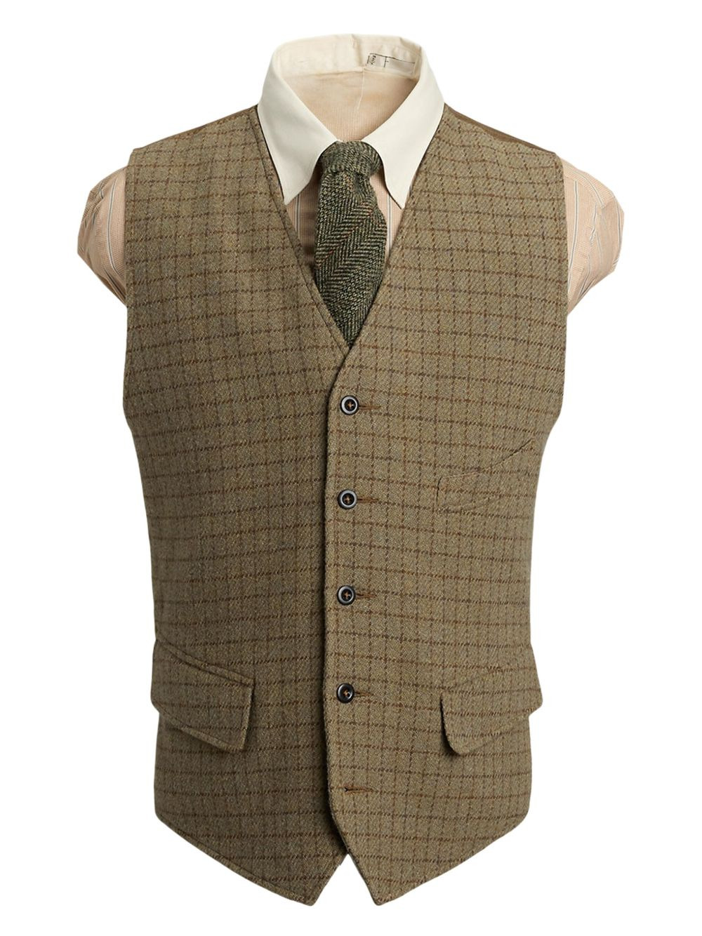 checked wool waistcoat - 1