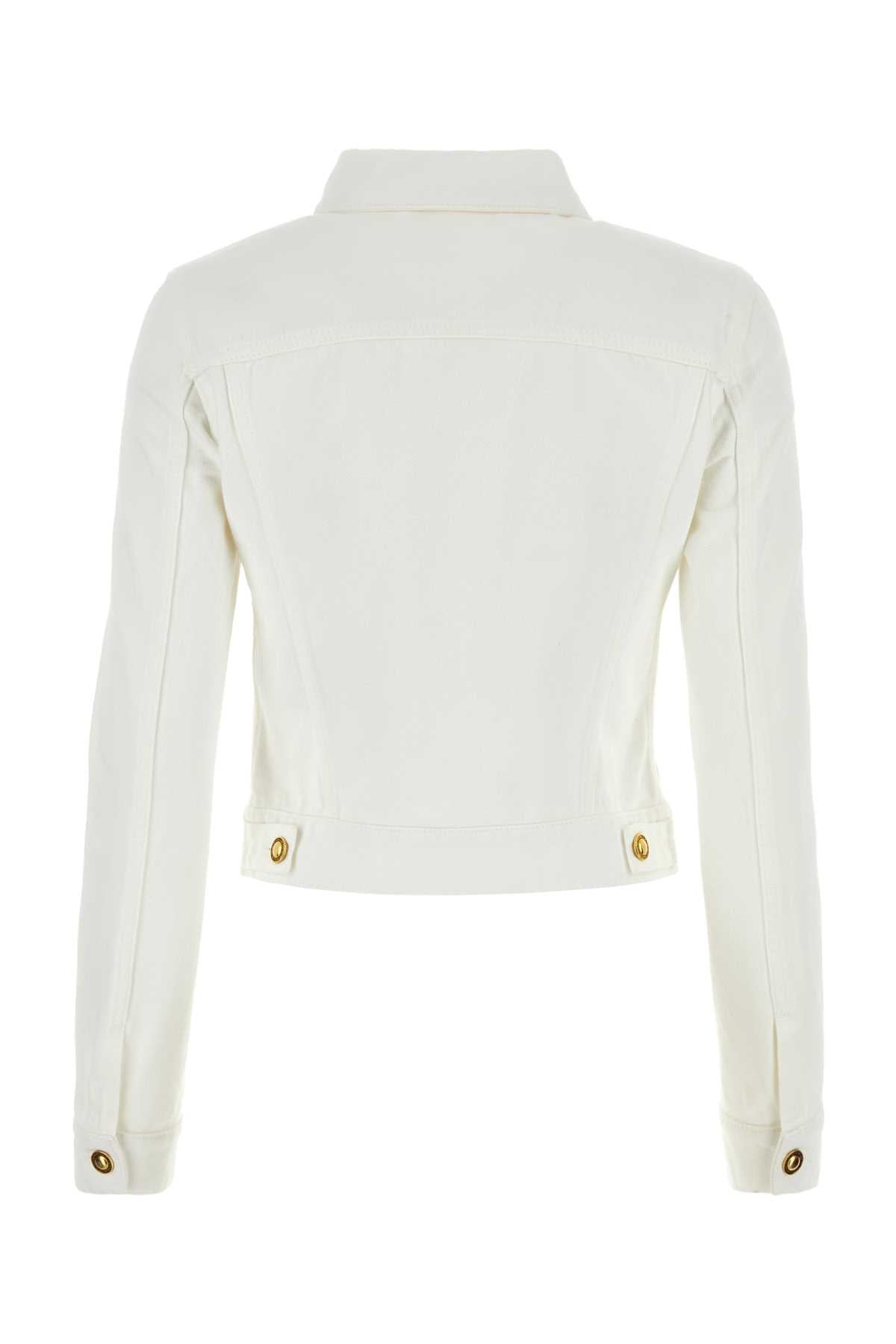 Palm Angels Women White Denim Jacket - 2