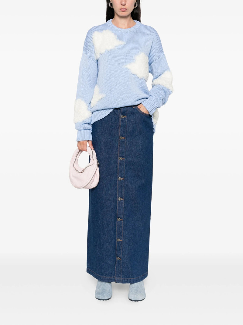 구름 appliqué 모직 스웨터 3