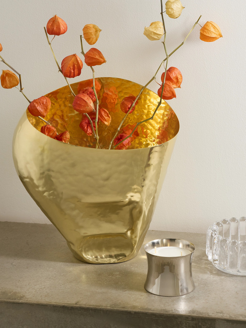 Tom Dixon Bash Hammered-brass Vase outlook