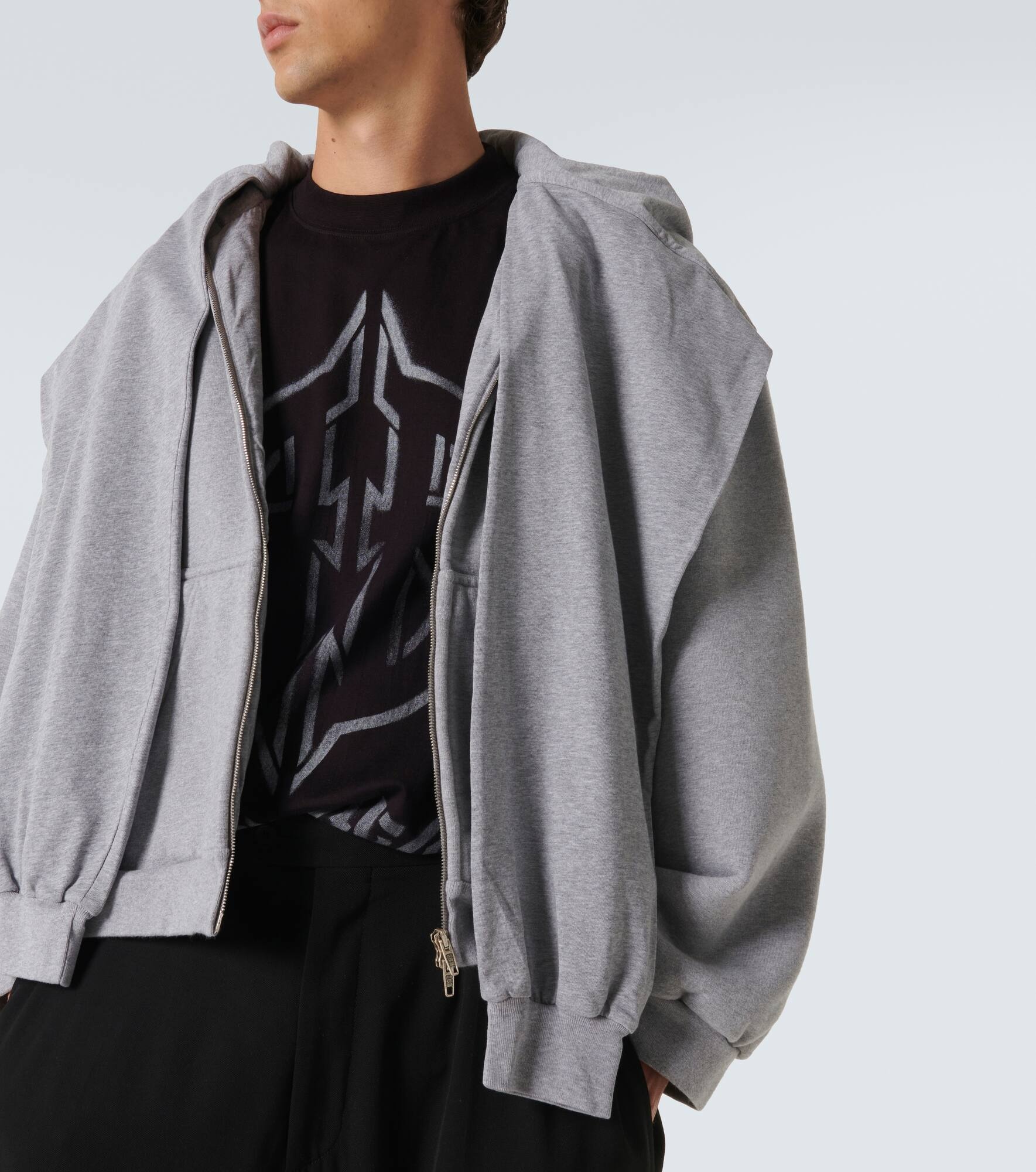 Incognito deconstructed cotton jersey hoodie - 5