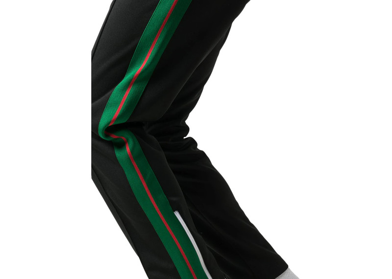 Palm Angels Palm Angels Side Stripe Track Slim Fit Pants Black/Red/Green outlook