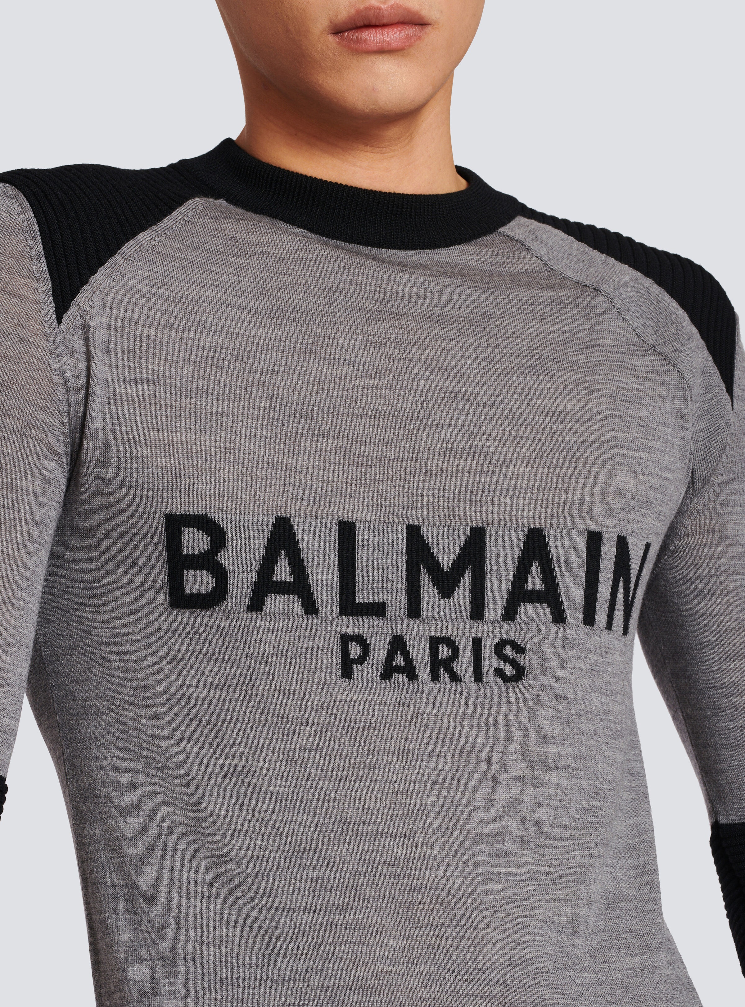 Wool jumper with Balmain Paris logo - 7