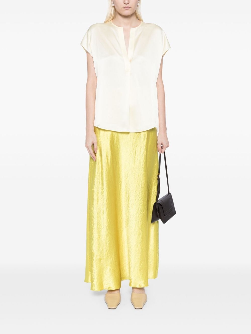 A-line satin midi skirt - 2