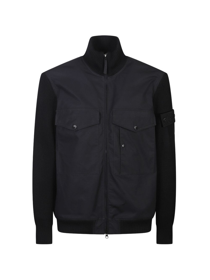 flap-pocket panelled jacket 1