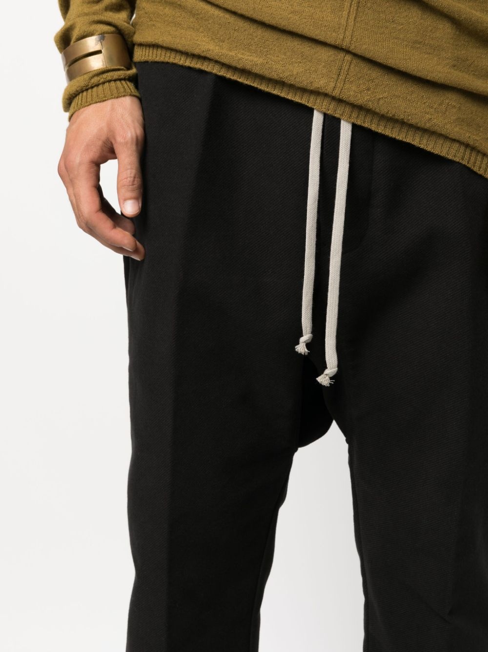 drop-crotch drawstring trousers - 5