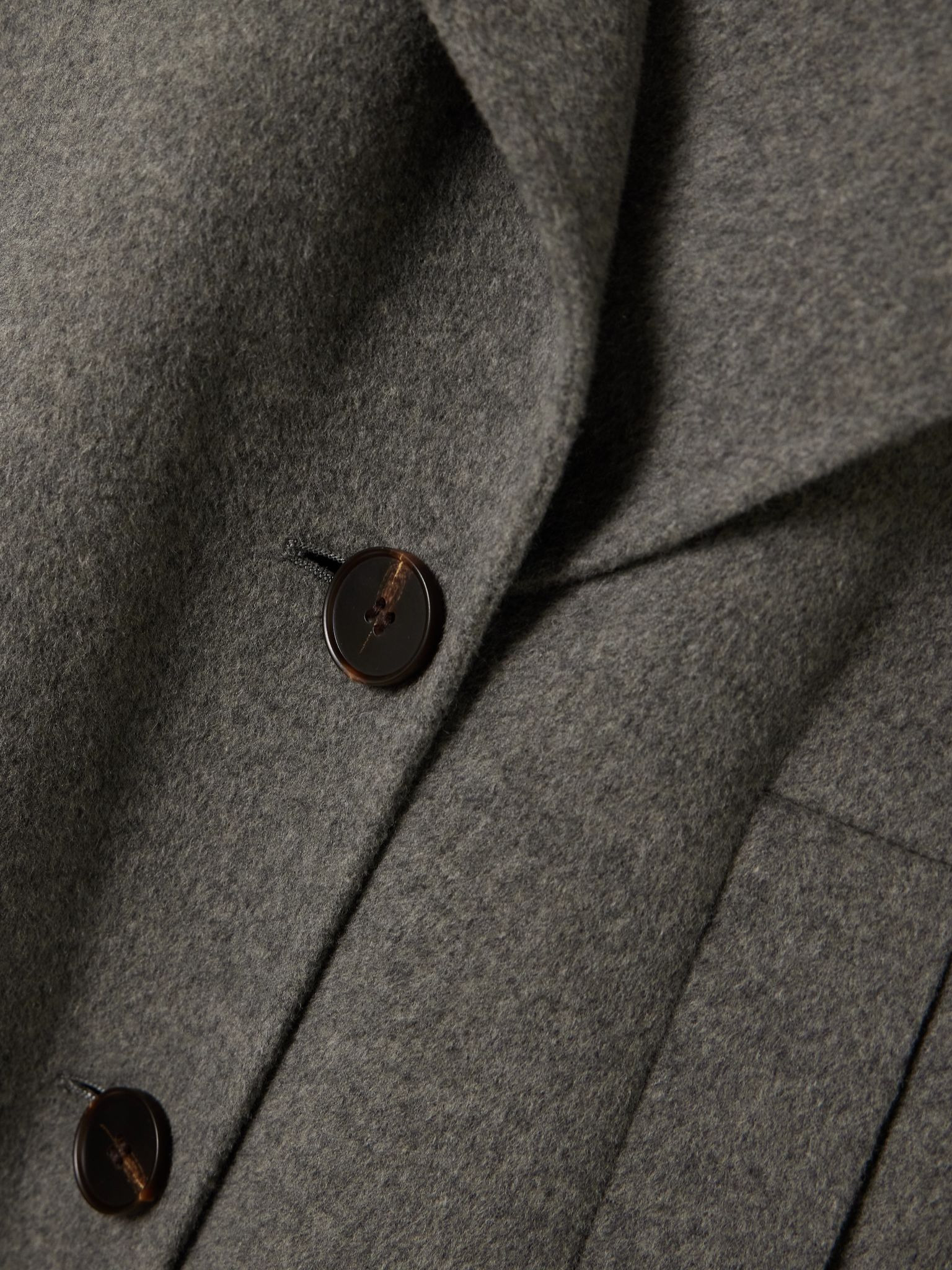 Double-breasted wool and cashmere-blend coat Charcoal - 5