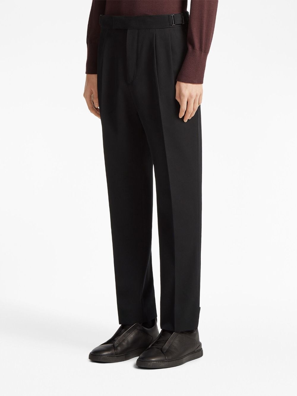 pleat-detail straight-leg trousers - 3