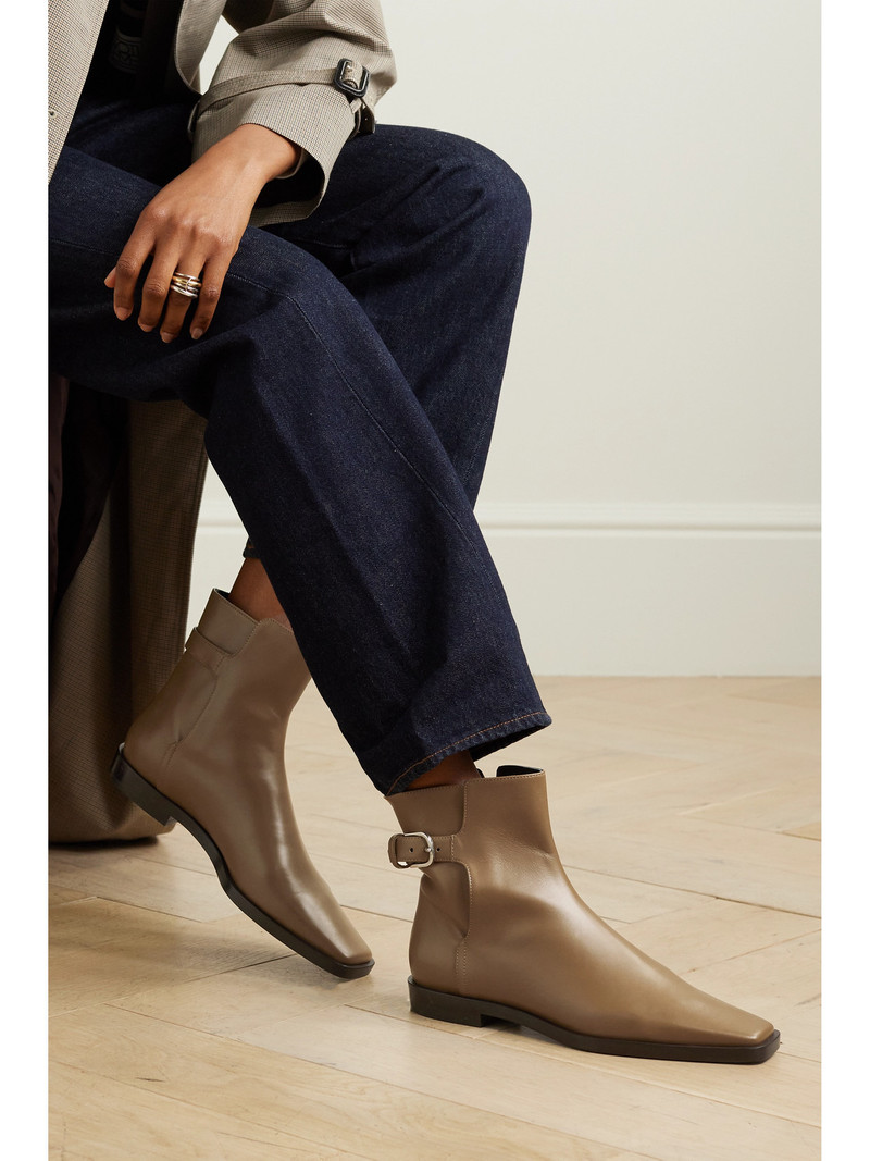TOTEME + Net Sustain The Belted Leather Ankle Boots outlook