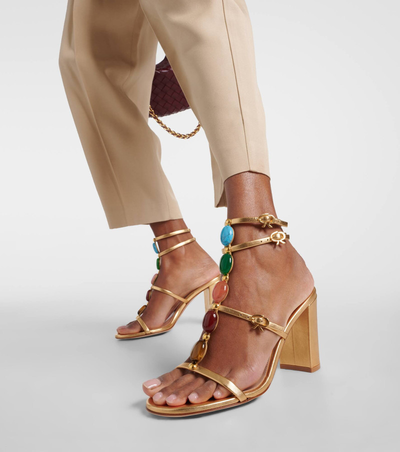 Shanti 85 embellished leather sandals 4