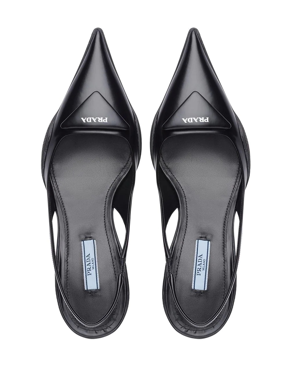 triangle patch slingback pumps - 4