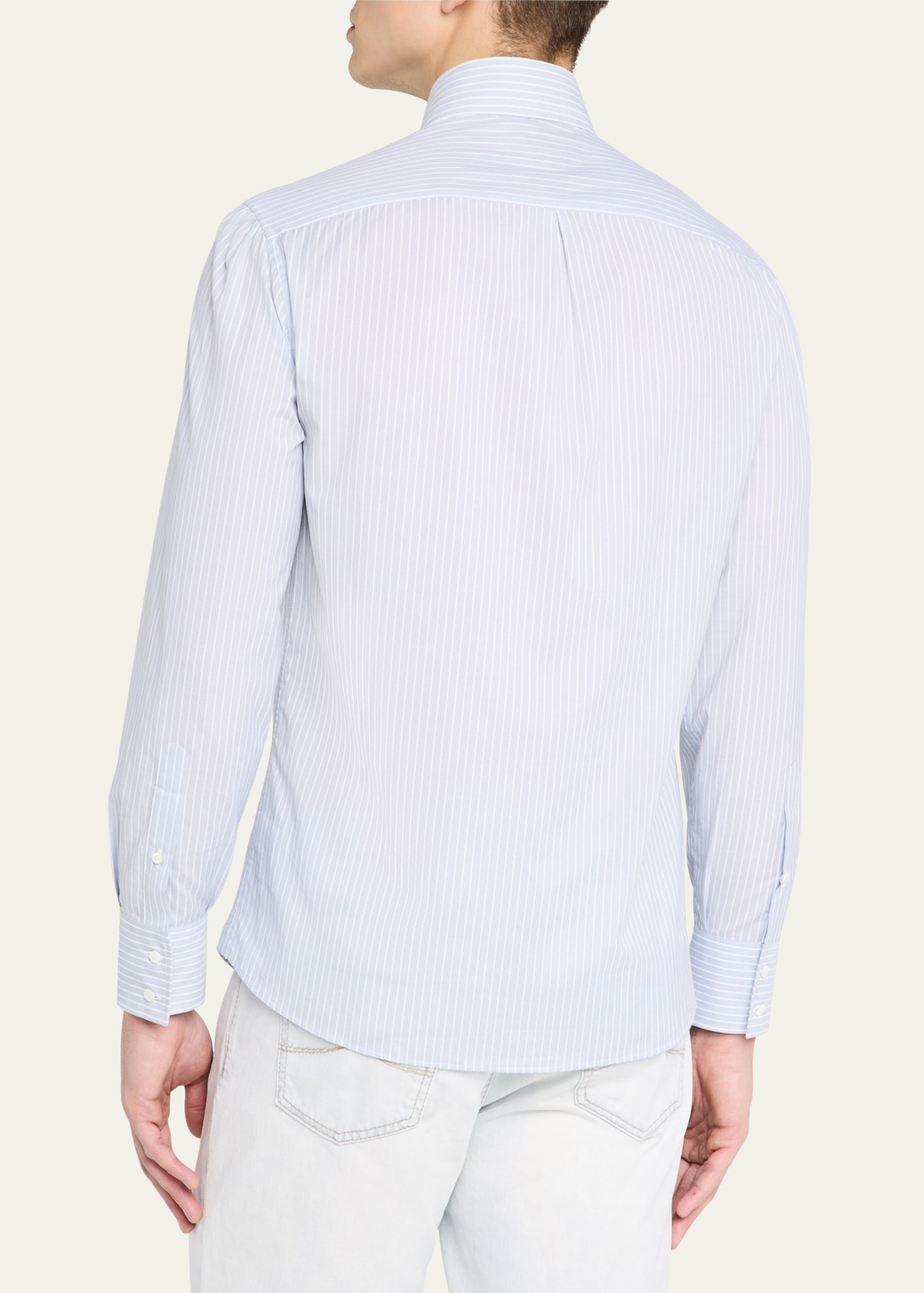 Men's Cotton Chambray Stripe Sport Shirt - 3