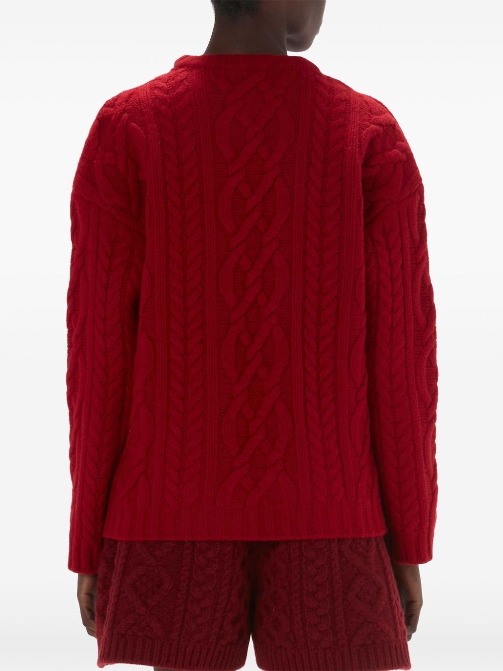 cable-knit crew-neck jumper - 4