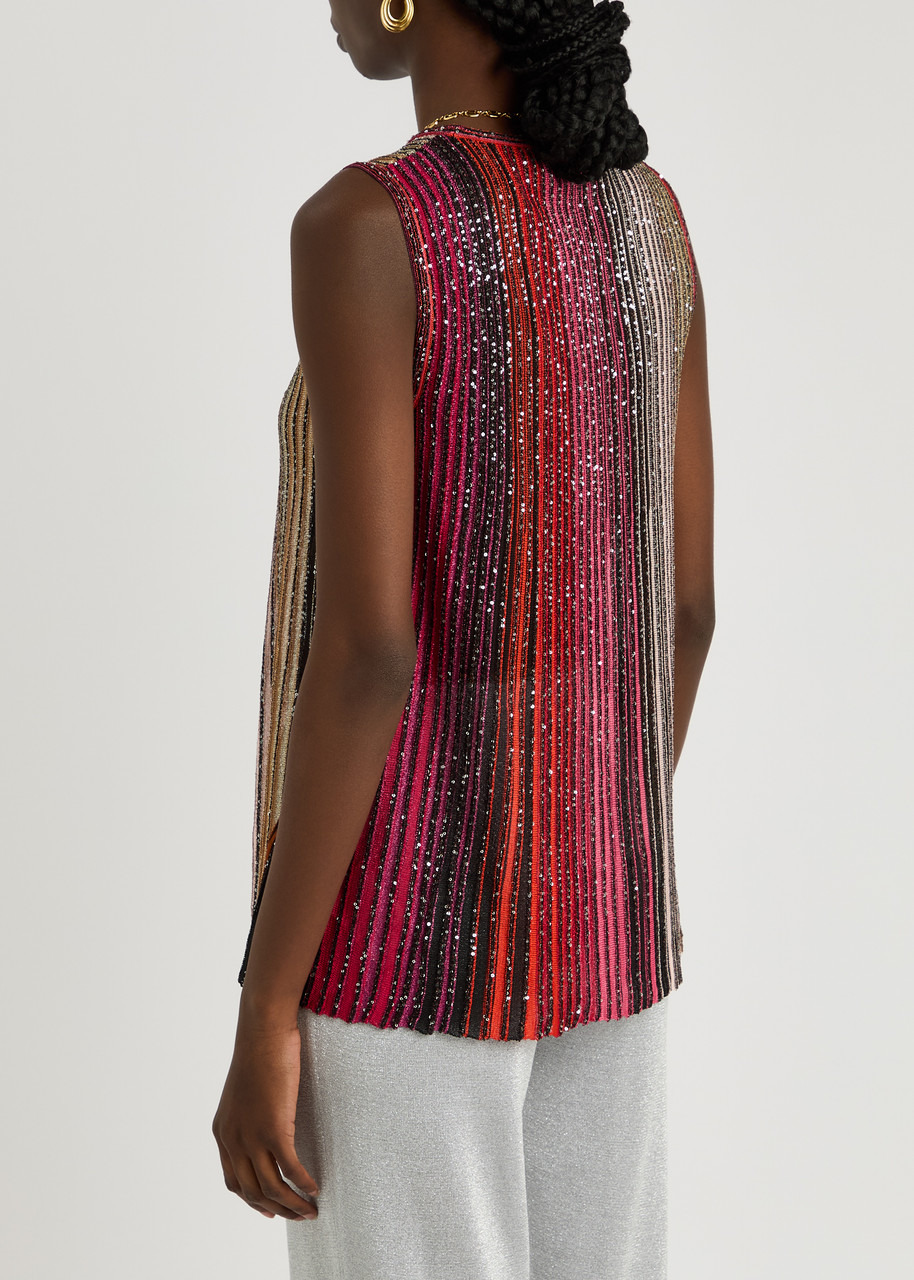 Missoni Striped Sequin-embellished Ribbed-knit Tank - 3