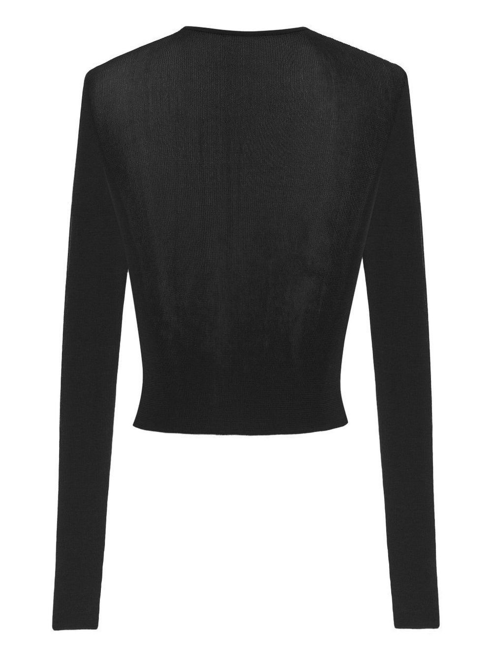 round-neck fine-knit top - 2