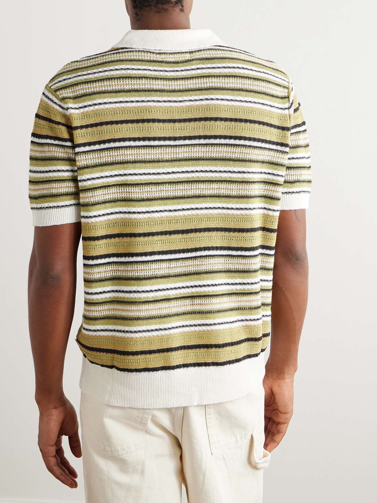 Noam 6689 Striped Linen Polo Shirt - 3