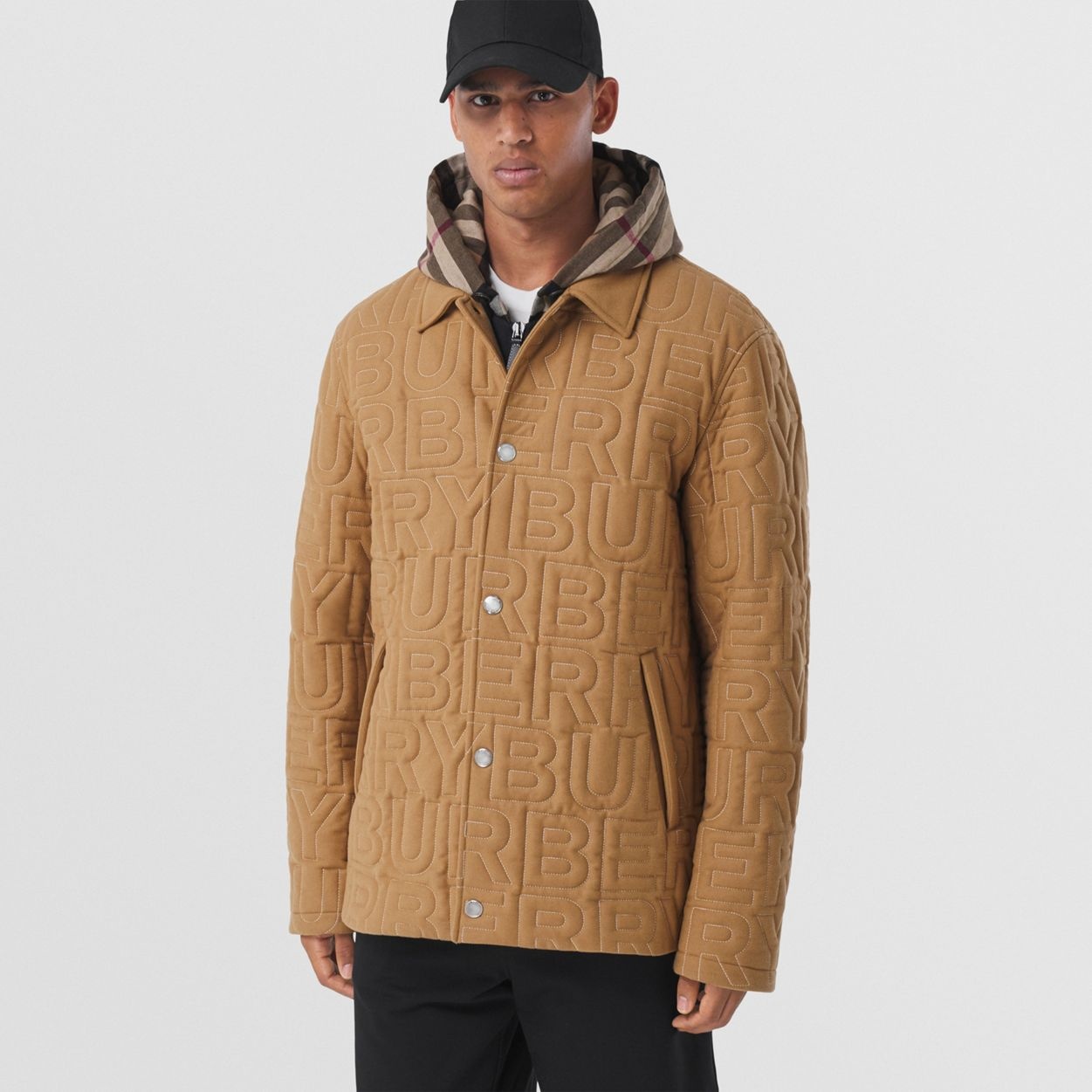 Logo Quilted Wool Cashmere Jacket - 6