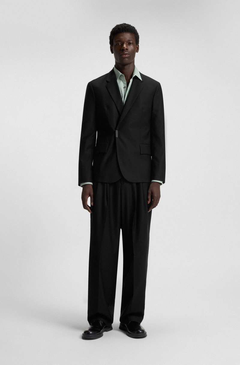 HUGO SLIM-FIT SUIT JACKET WITH LOGO CLOSURE outlook
