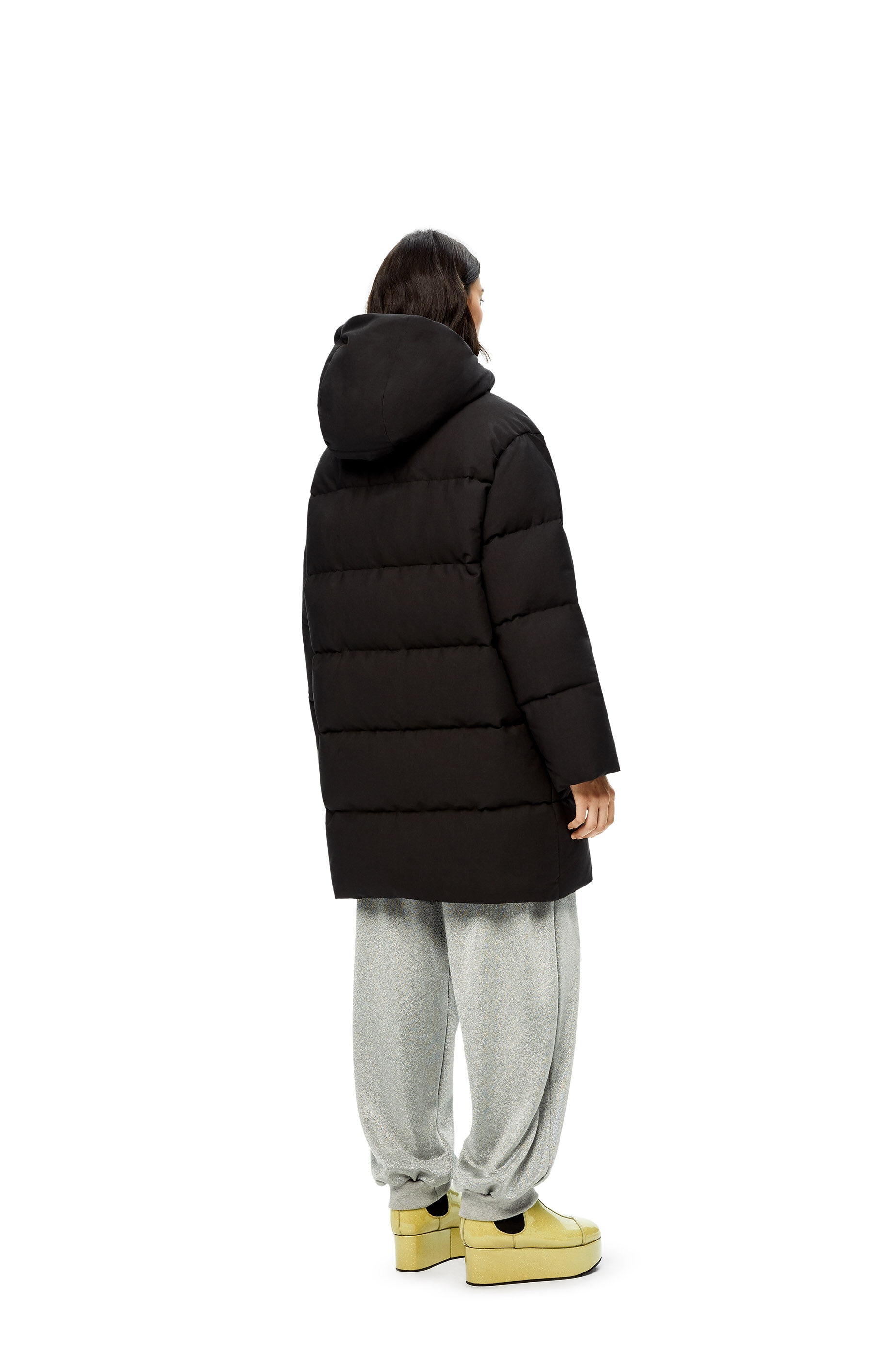 Long hooded puffer in cotton - 4