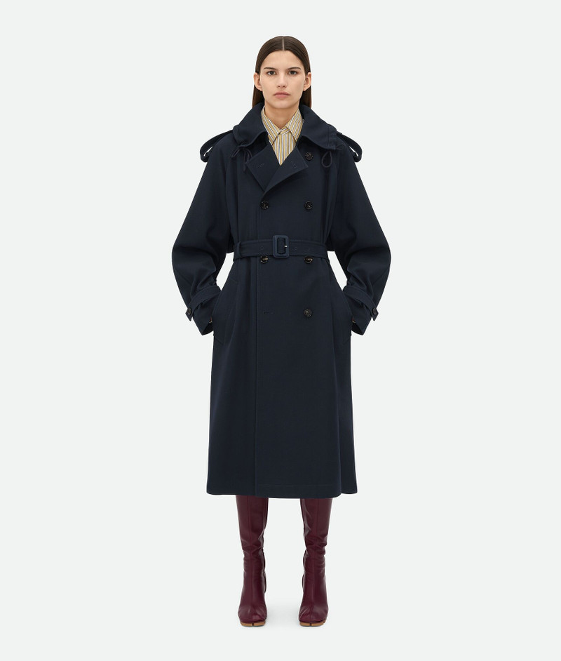 Wool Gabardine Trench Coat - 1