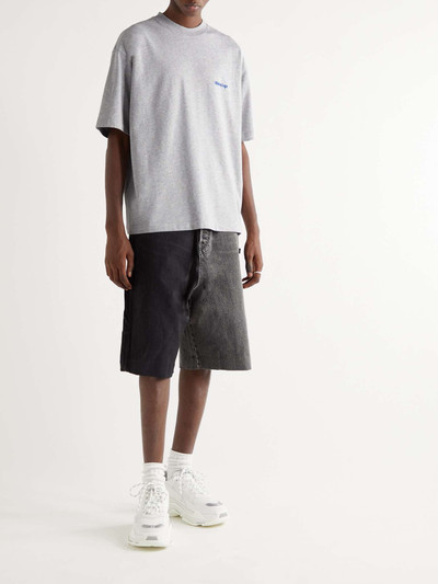 BALENCIAGA Oversized Logo-Embroidered Cotton-Jersey T-Shirt outlook