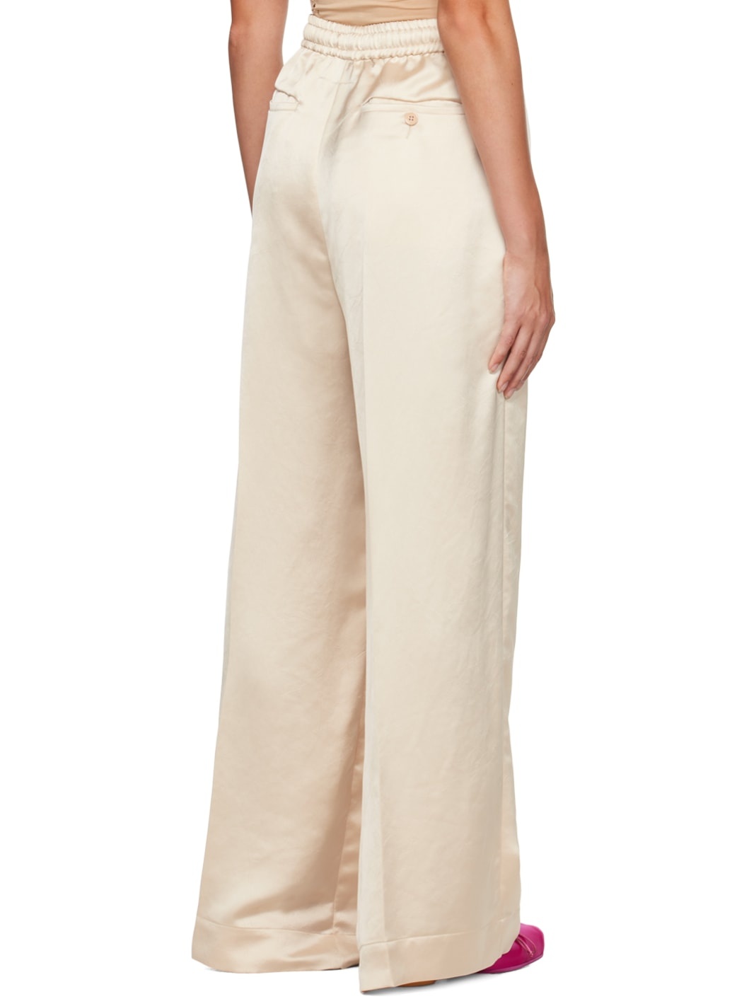 Off-White Crinkled Trousers - 3