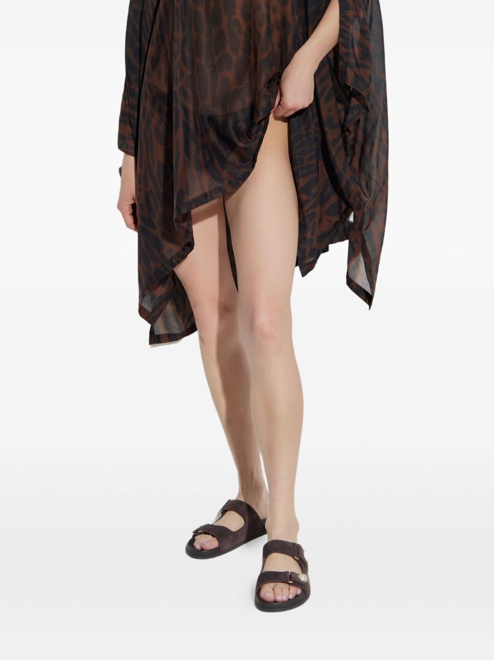 leopard-print beach dress - 5