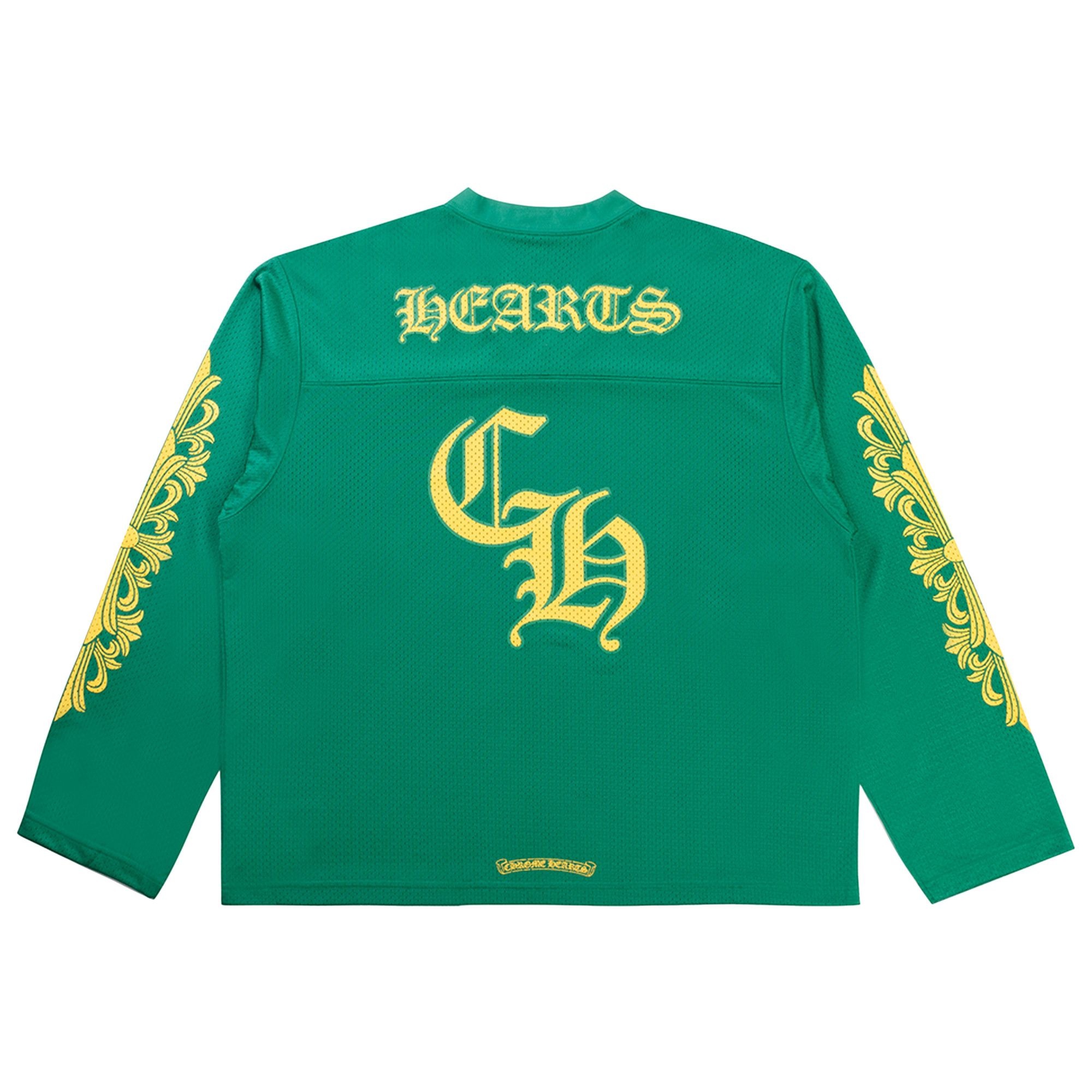 Chrome Hearts Floral Jersey Long-Sleeve Tee 'Green/Gold' - 2