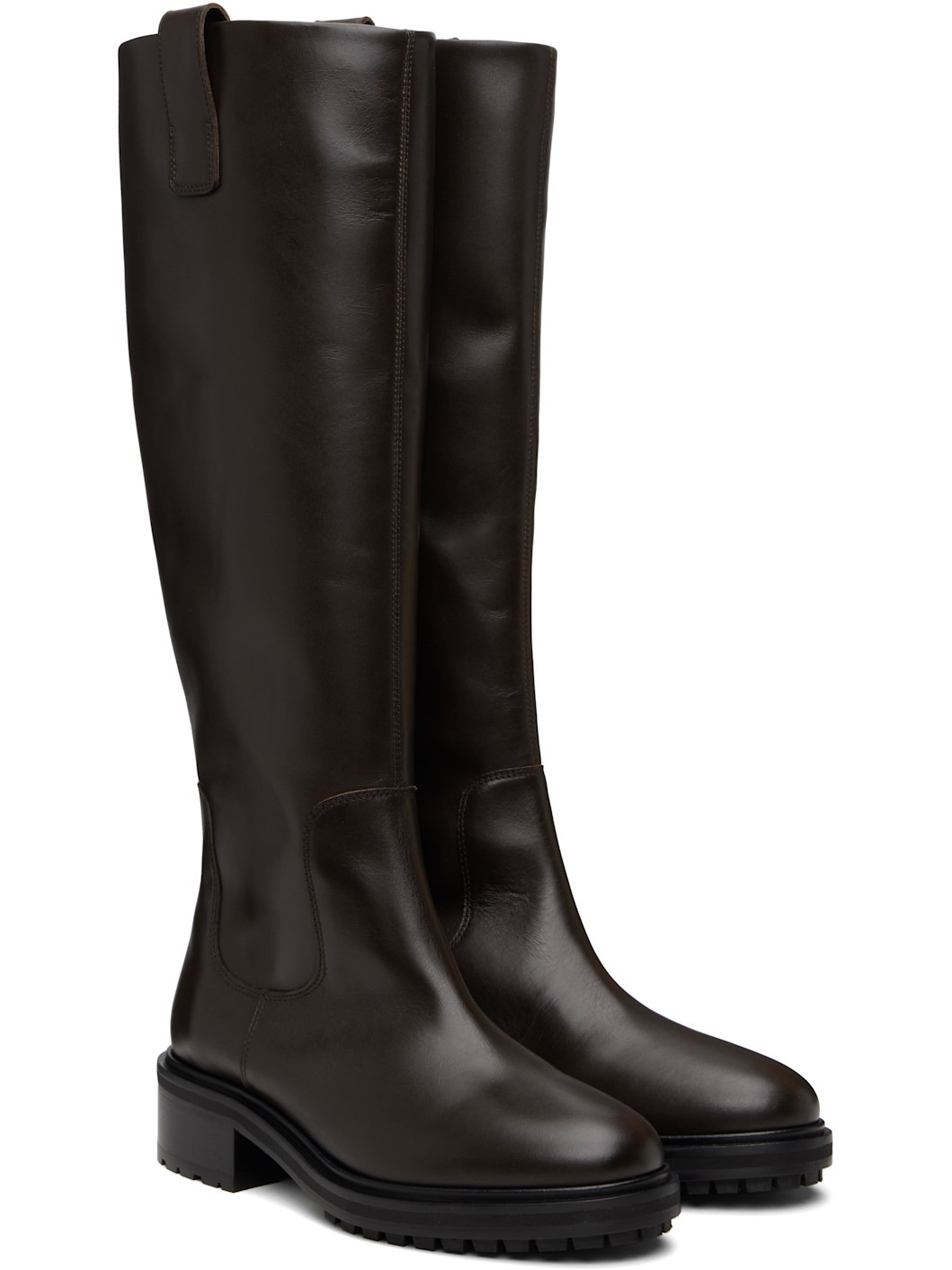 Brown Henry Leather Knee-High Boots - 4