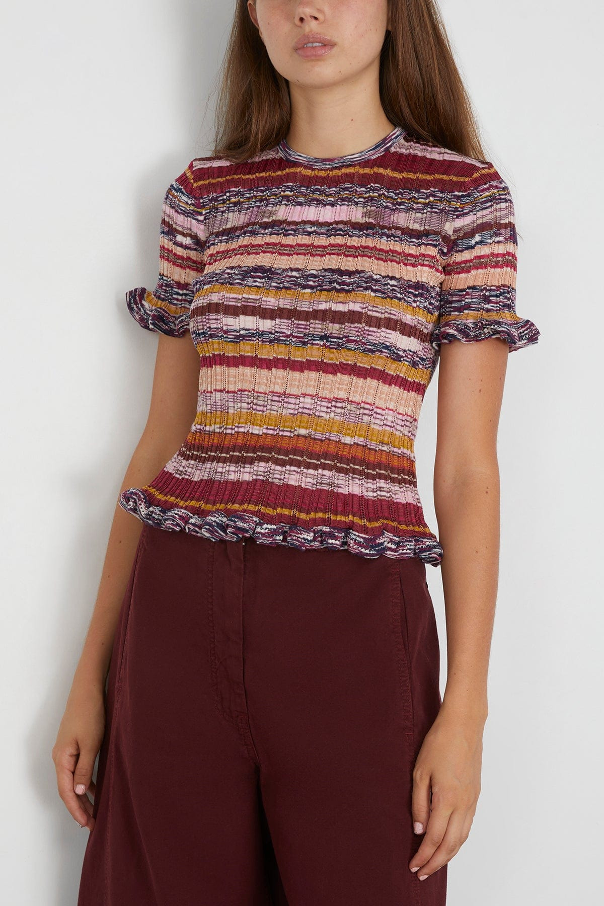 Miya Short Sleeve Knit Top in Prism - 3
