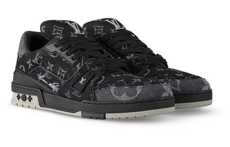 LOUIS VUITTON LV Trainer Sneakers 'Black Grey Denim Monogram' 1AC4ZB - 2
